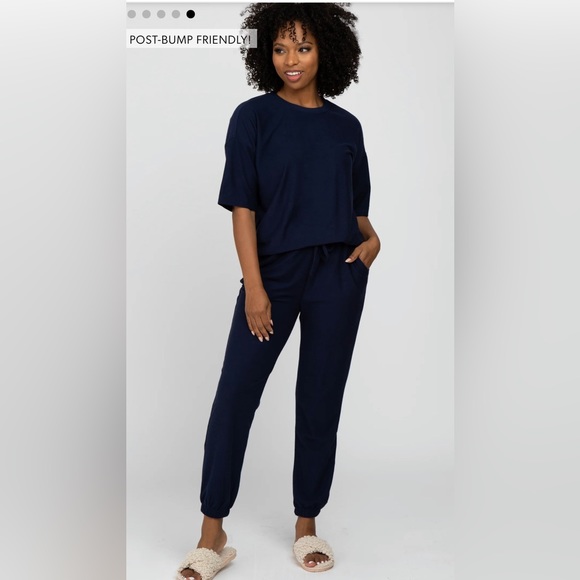 Navy Jogger Maternity Lounge Set - Picture 6 of 6